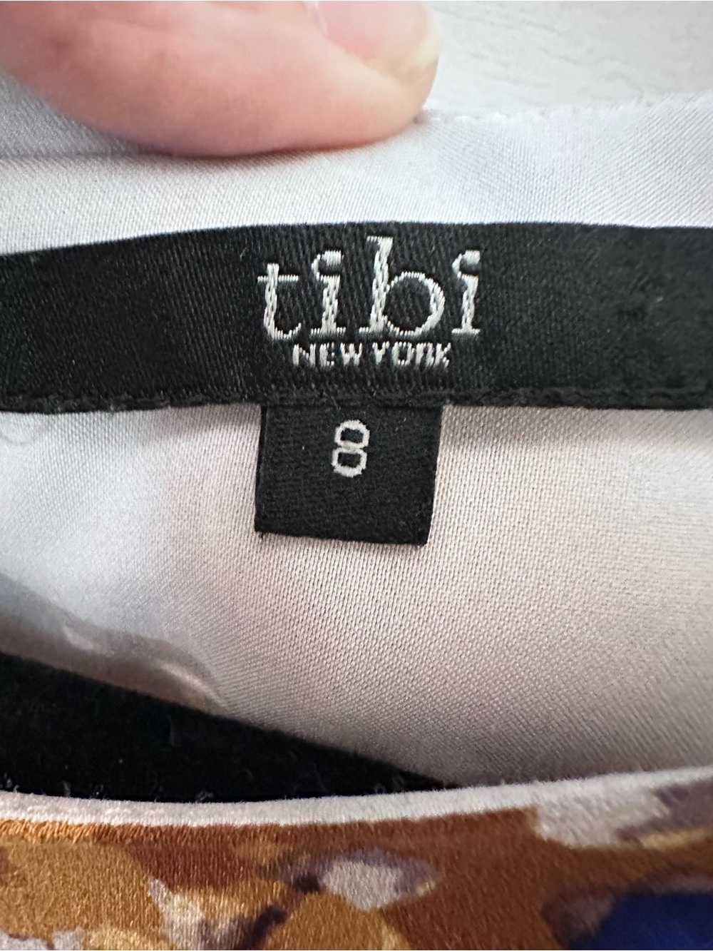 Tibi 8 Silk Print Midi Dress Abstract Floral Sheath Career Cocktail career chic - Picture 4 of 13